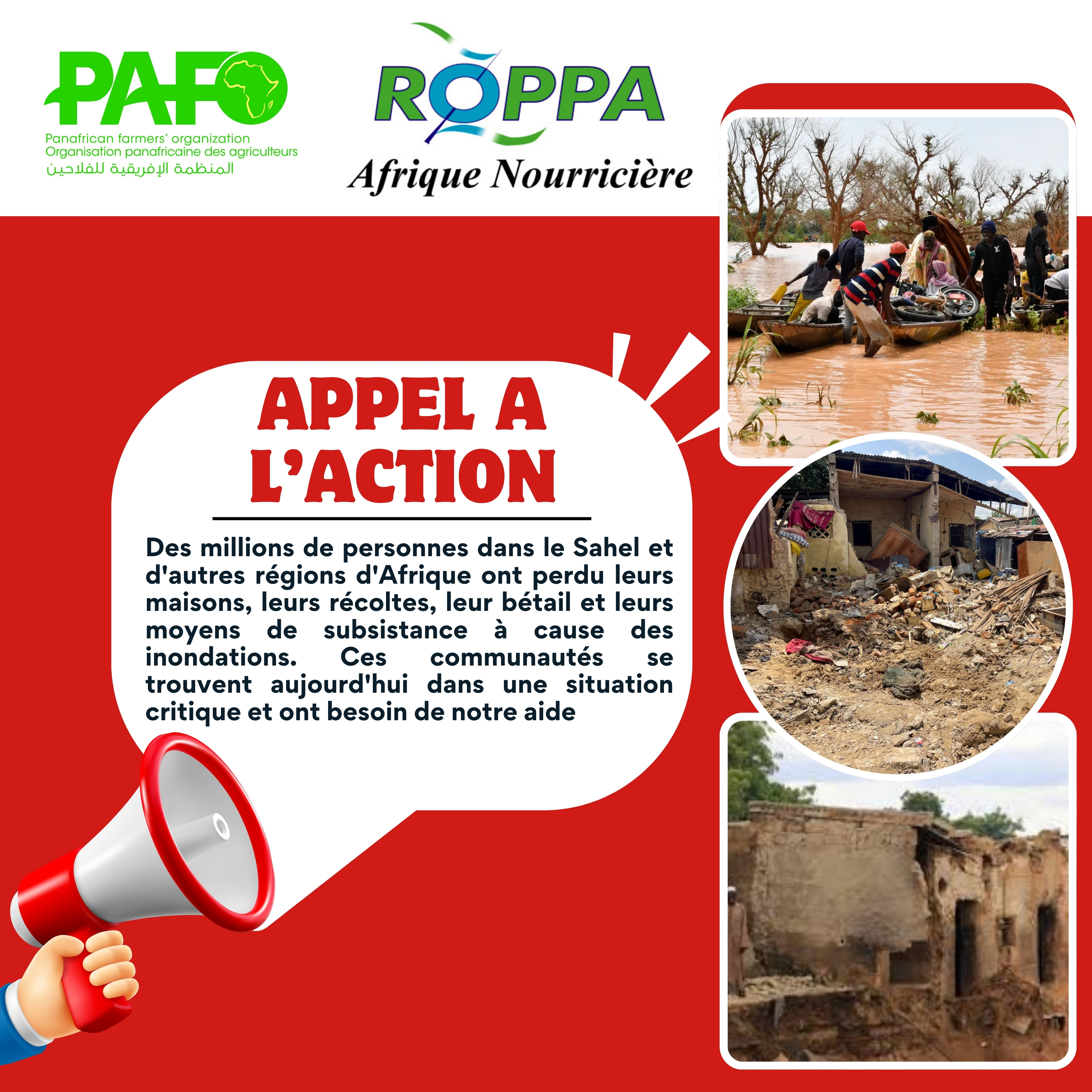 Appel à l'action innondation