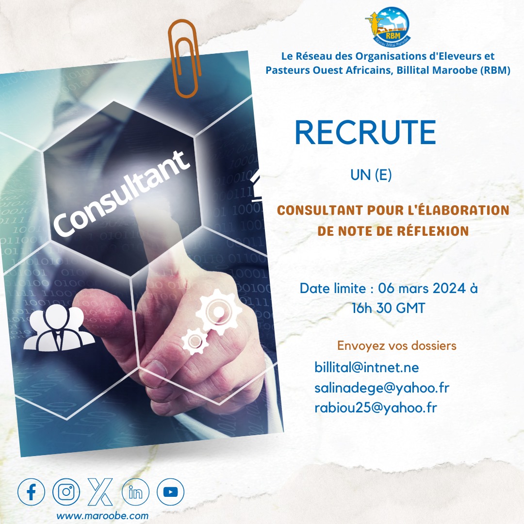 You are currently viewing Recrutement d’un Consultant pour l’élaboration de note de réflexion