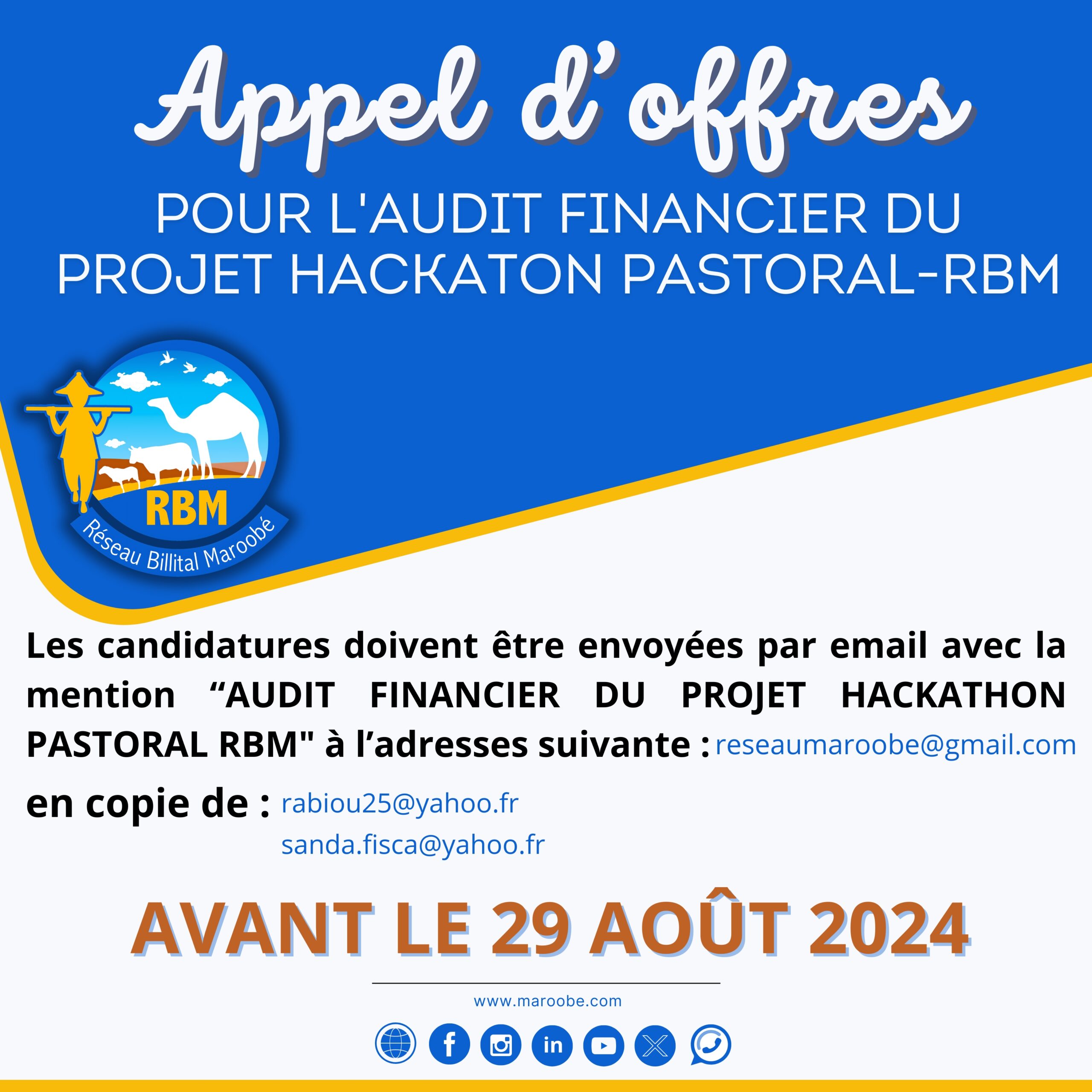 You are currently viewing Appel d’Offres : Audit financier du projet HACKATHON PASTORAL-RBM